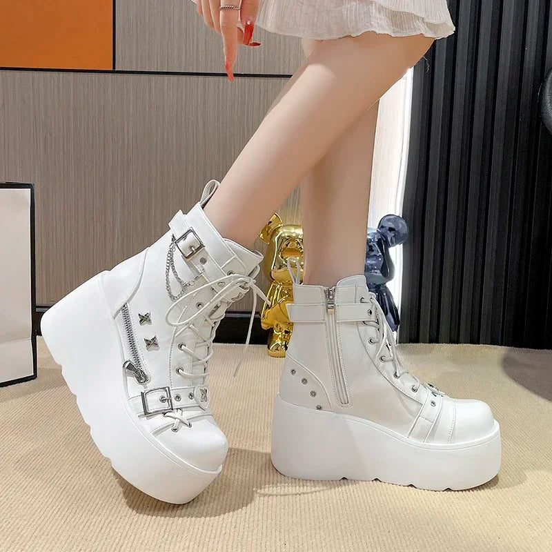 Grimlash Punk Motorcycle Boots