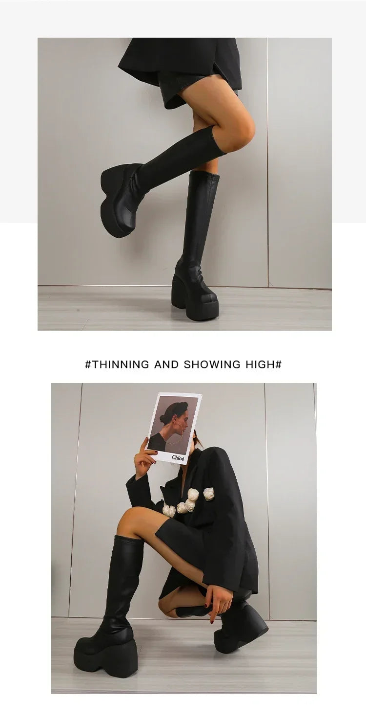 Karma Chunky Platform Ankle Boots