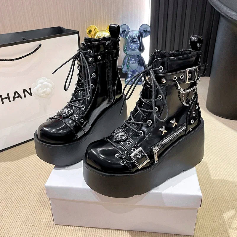 Grimlash Punk Motorcycle Boots