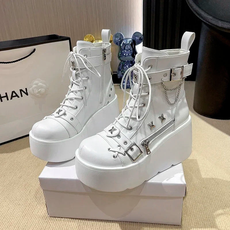 Grimlash Punk Motorcycle Boots