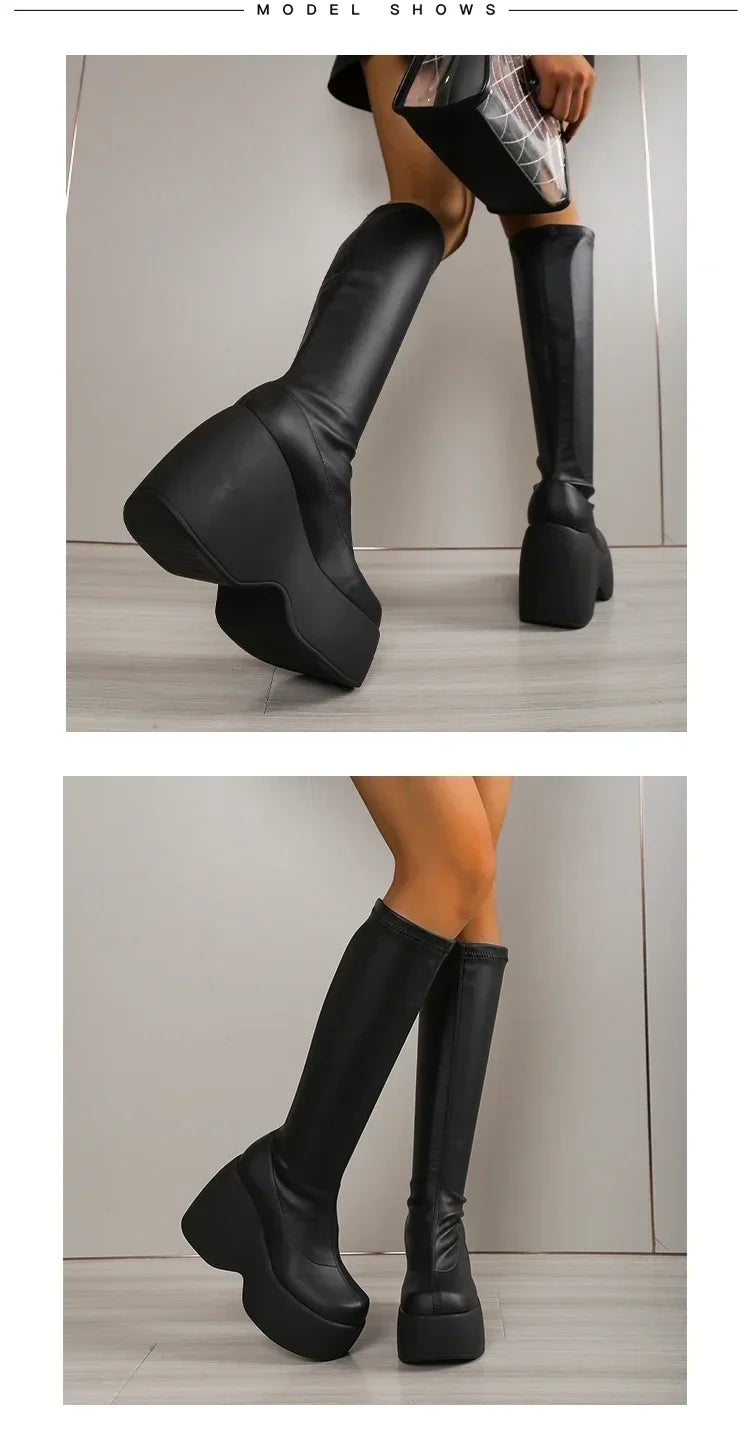 Karma Chunky Platform Ankle Boots