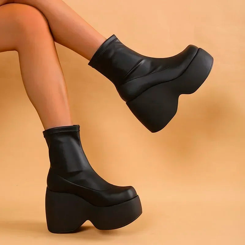 Karma Chunky Platform Ankle Boots