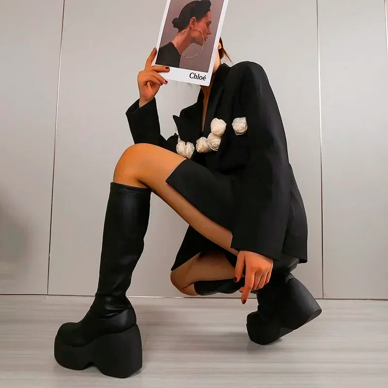 Karma Chunky Platform Ankle Boots