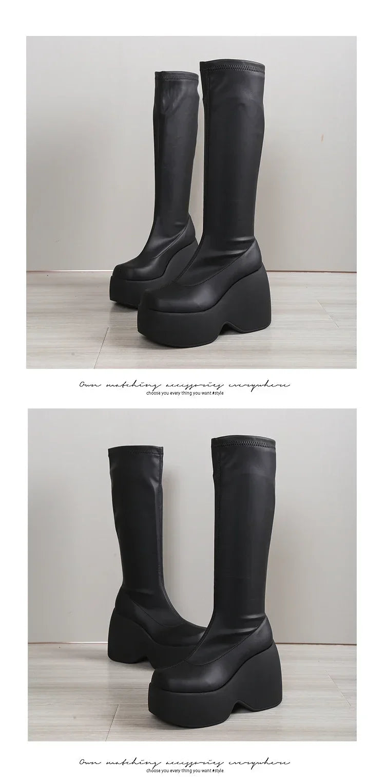 Karma Chunky Platform Ankle Boots