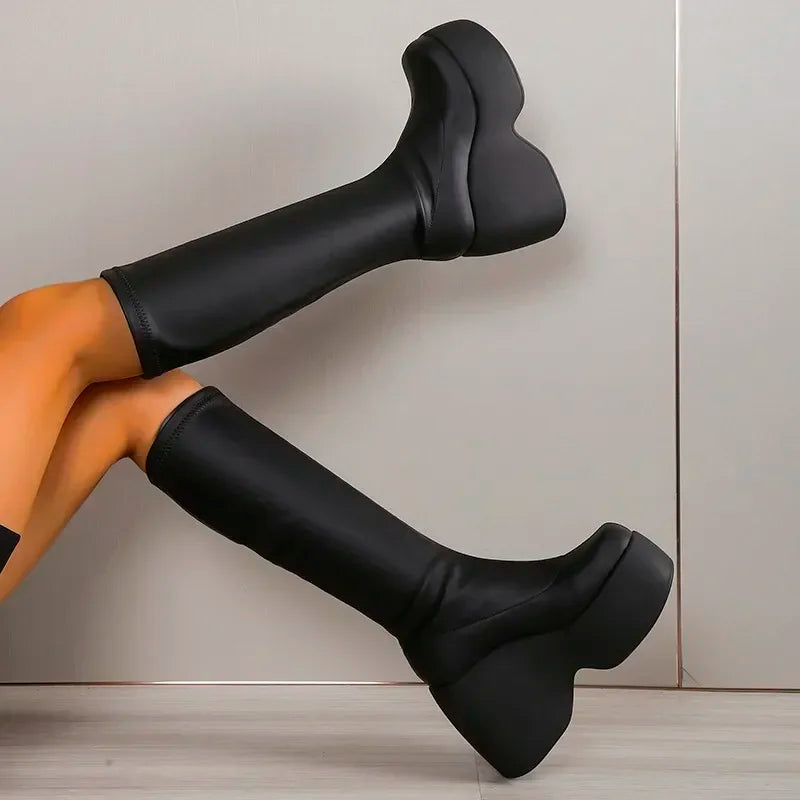 Karma Chunky Platform Ankle Boots