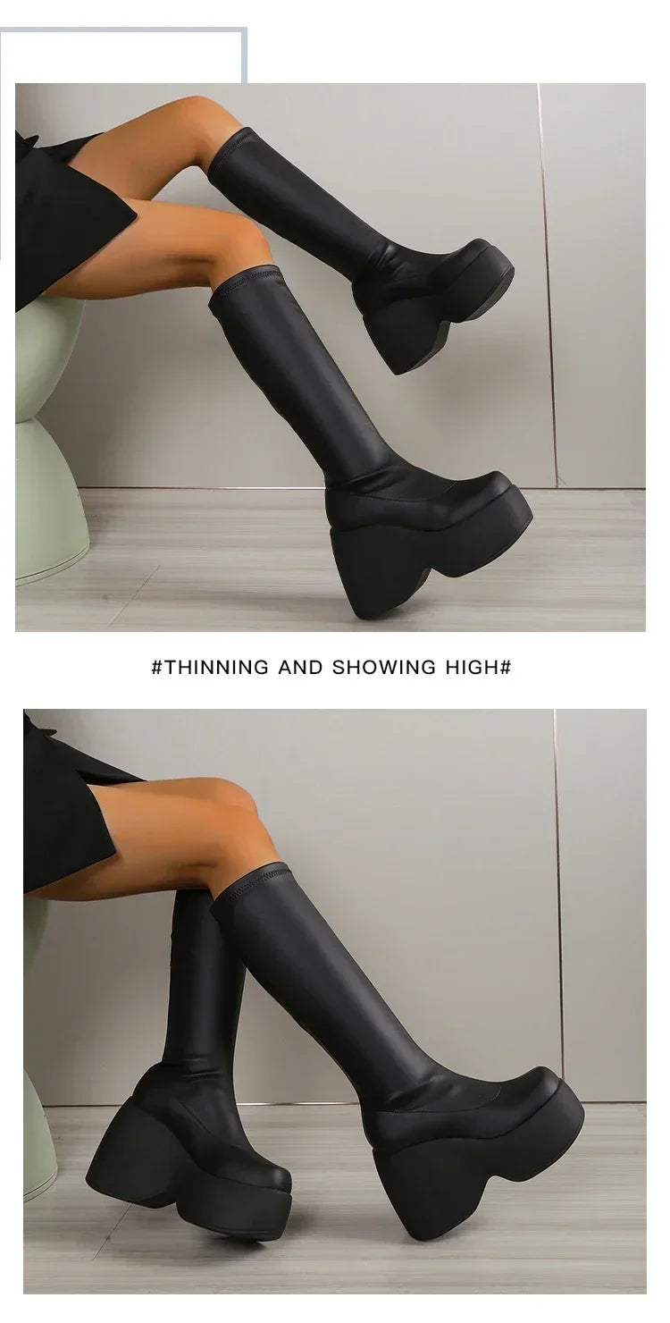 Karma Chunky Platform Ankle Boots