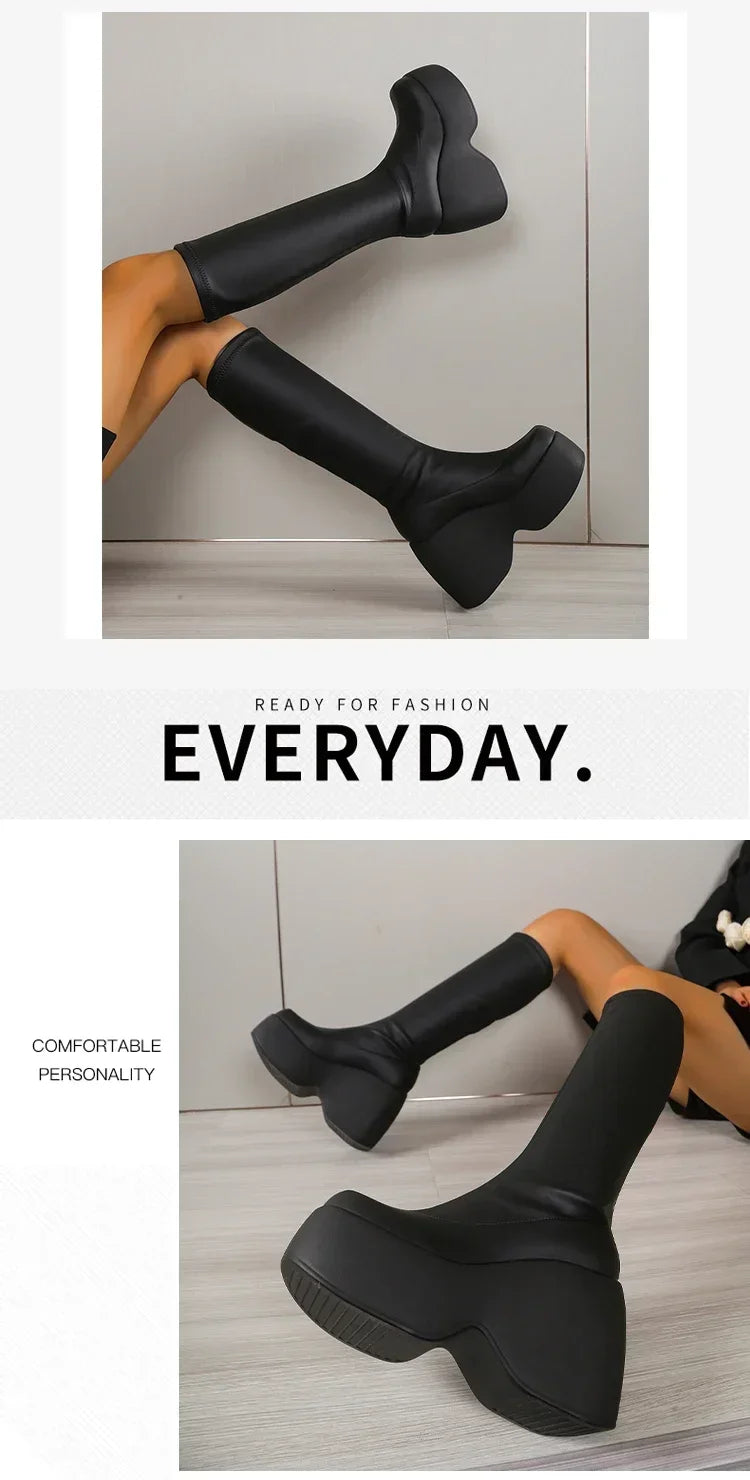 Karma Chunky Platform Ankle Boots