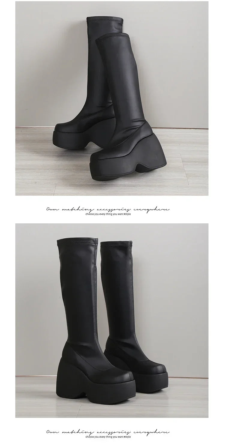 Karma Chunky Platform Ankle Boots