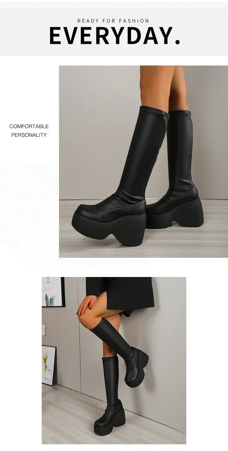 Karma Chunky Platform Ankle Boots