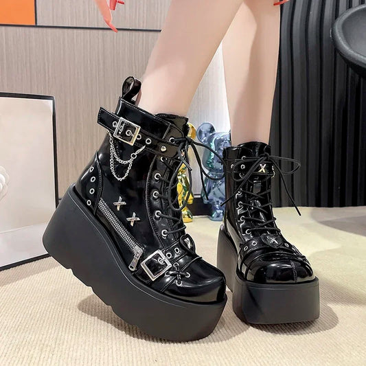 Grimlash Punk Motorcycle Boots