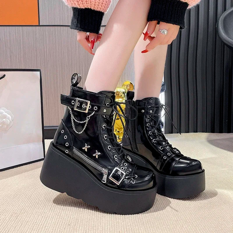 Grimlash Punk Motorcycle Boots