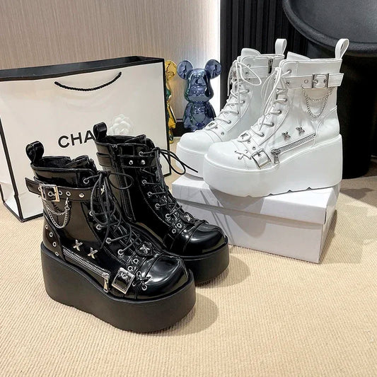 Grimlash Punk Motorcycle Boots